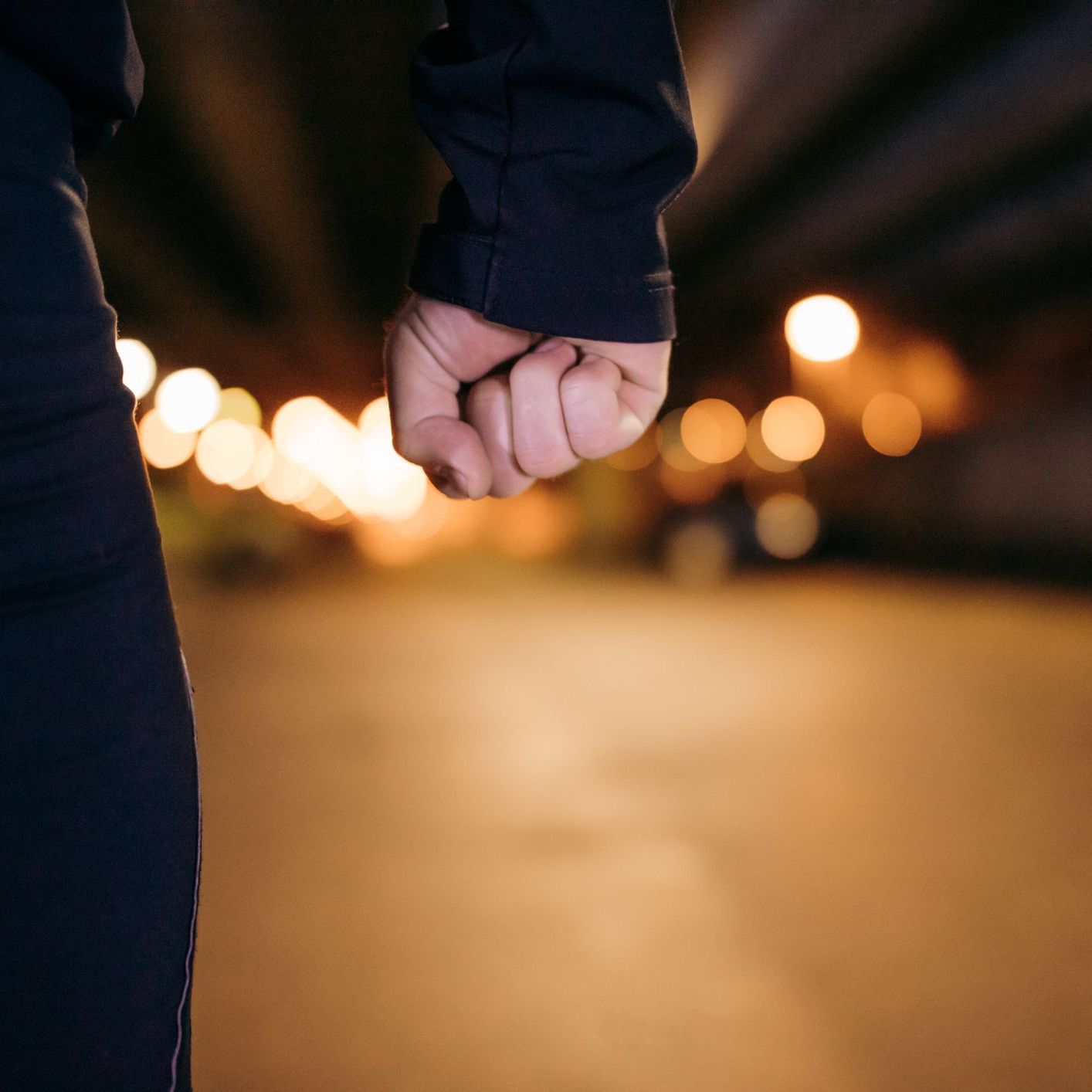 Hand of man with clenched fist